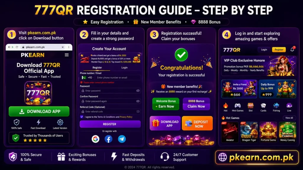777QR Game Registration Step By Step Process