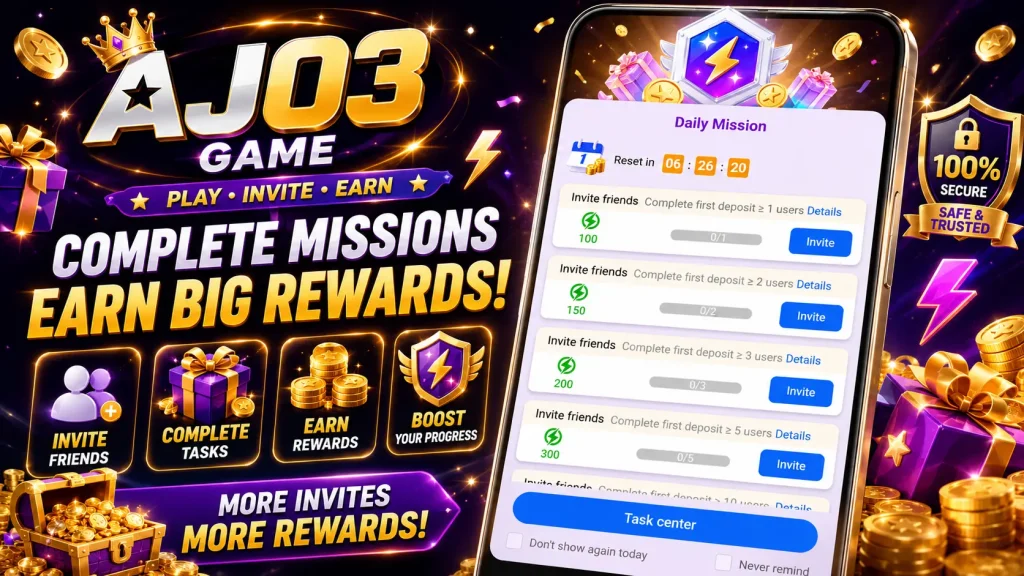 AJ03 game earn big reward promotion