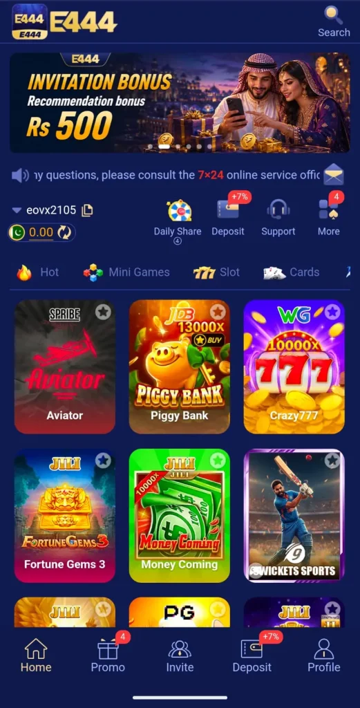 e444 Game Free Online Earning App 2026