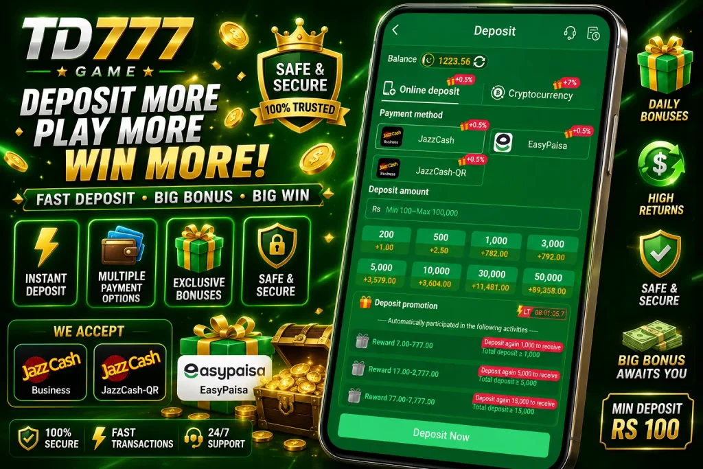 TD777 game apk deposit option image