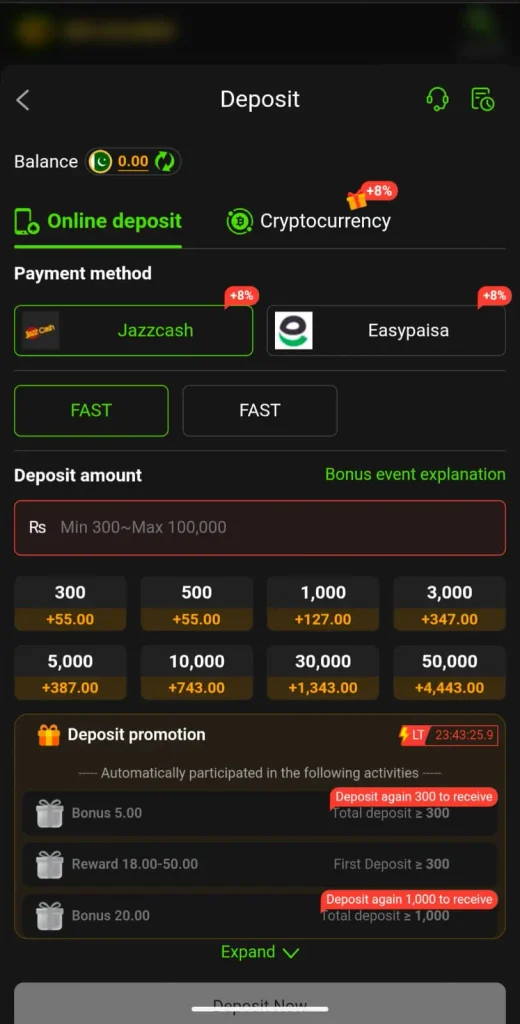 9D Game JazzCash and Easypaisa payment methods Pakistan
