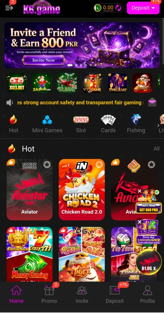 K6 Game APK latest version for Android users in Pakistan