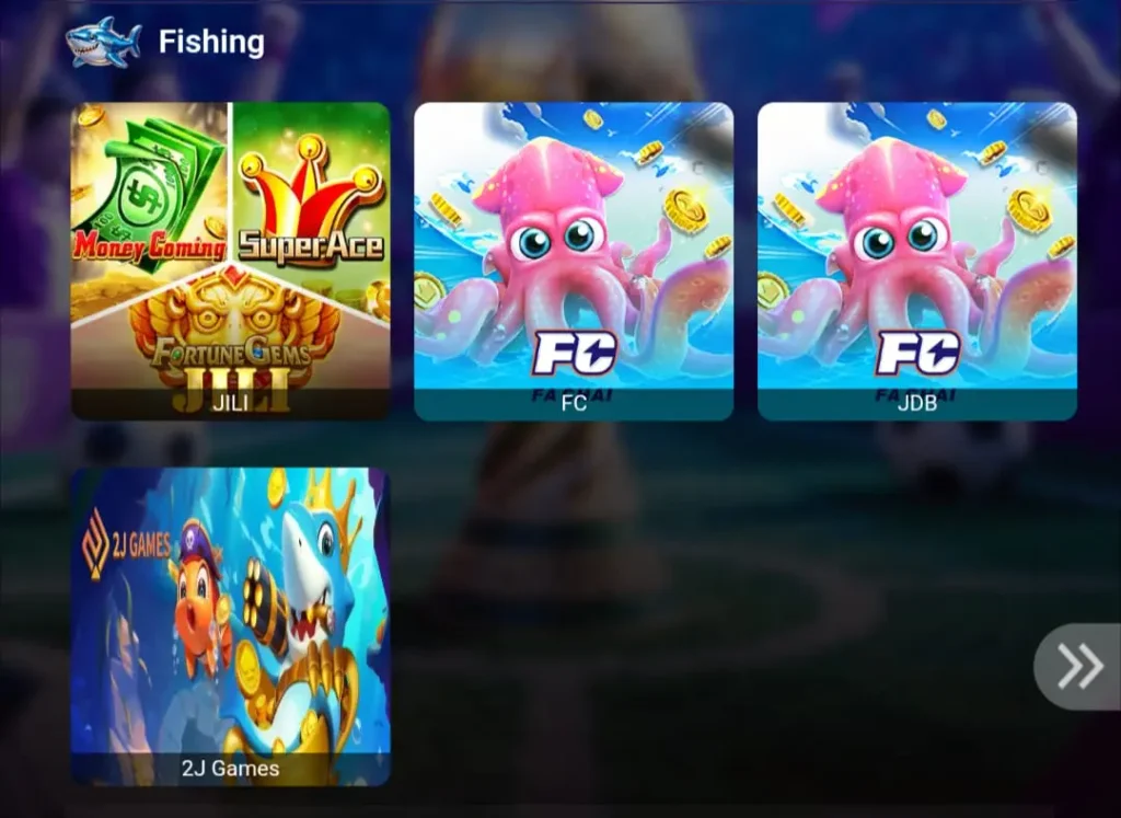 81CC Fishing Game section showing available fish game titles