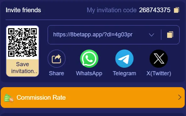 8Bet game referral system